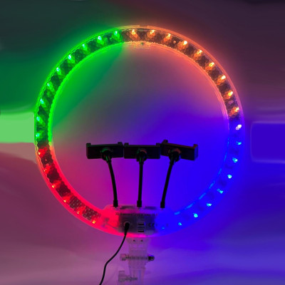Кольцевая лампа светодиодная 3D RGB 45 см цветная двухсторонняя LED Селфи кольцо для фото блогеров Кольцевая лампа светодиодная 3D RGB 45 см цветная двухсторонняя LED Селфи кольцо для фото блогеров