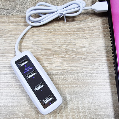 USB хаб концентратор адаптер розгалужувач на 4 порти білий живлення від USB хаб 2.0 USB хаб концентратор адаптер розгалужувач на 4 порти білий живлення від USB хаб 2.0