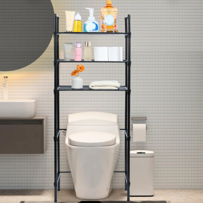 Полиця над унітазом багатофункціональна підлогова Toilet Rack AY2035 Металевий стелаж 152х47х26см Полиця над унітазом багатофункціональна підлогова Toilet Rack AY2035 Металевий стелаж 152х47х26см