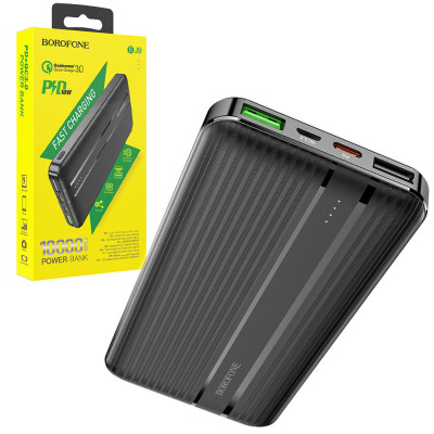 Power bank 10000 mAh BOROFONE черный портативный внешний аккумулятор зарядное устройство повербанк usb Type-C