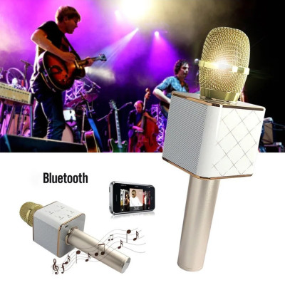 Мікрофон караоке дитячий бездротовий Q7 Чорний Black USB Bluetooth з чохлом Іграшка мікрофон з динаміком Мікрофон караоке дитячий бездротовий Q7 Чорний Black USB Bluetooth з чохлом Іграшка мікрофон з динаміком