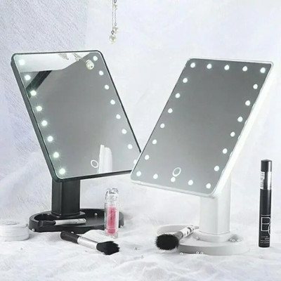 Косметичне дзеркало для макіяжу настільне з підсвічуванням LED Mirror сенсорне White 22 світлодіода Косметичне дзеркало для макіяжу настільне з підсвічуванням LED Mirror сенсорне White 22 світлодіода