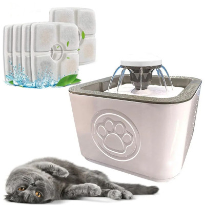 Фонтан поилка с пятью сменными фильтрами Pet Water FOUNTAIN для собак и котов автоматическая