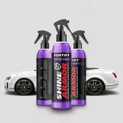 Полироль против царапин для кузова авто Shine Armor спрей для блеска и защиты с микрофиброй