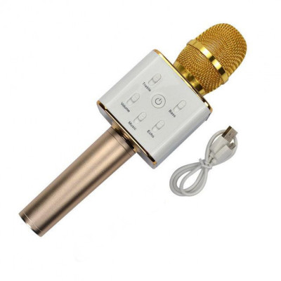 Микрофон караоке для детей беспроводной Q7 Розовый Rose USB Bluetooth с чехлом Игрушка микрофон с динамиком Микрофон караоке для детей беспроводной Q7 Розовый Rose USB Bluetooth с чехлом Игрушка микрофон с динамиком