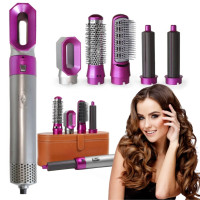 Фен щетка в подарочной коробке HAIR BRUSH 5 в 1 стайлер​​​​​​​ с насадками для завивки и укладки волос