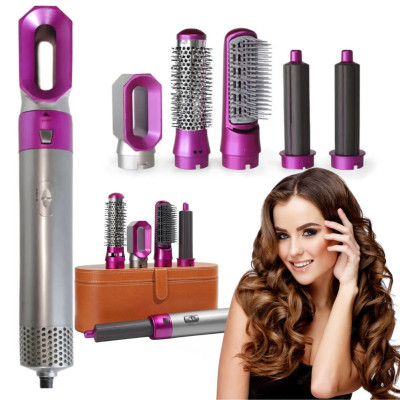 Фен щетка в подарочной коробке HAIR BRUSH 5 в 1 стайлер​​​​​​​ с насадками для завивки и укладки волос