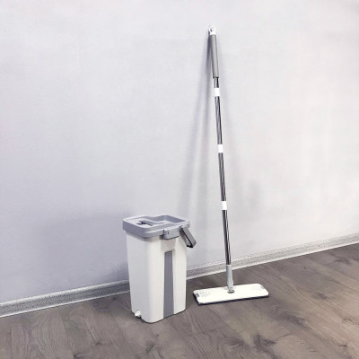 Комплект швабра с ведром с 5 насадками Белая Scratch Easy Mop с автоматическим отжимом Комплект швабра с ведром с 5 насадками Белая Scratch Easy Mop с автоматическим отжимом