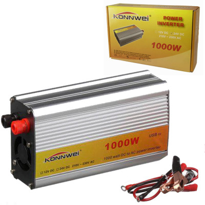 Преобразователь напряжения KONNWEI 1000W инвертор от аккумулятора автомобильный 24V-220V Преобразователь напряжения KONNWEI 1000W инвертор от аккумулятора автомобильный 24V-220V