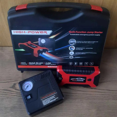 Пускозарядное устройство JUMPSTARTER автомобильная пусковая зарядка портативный бустер с компрессором Пускозарядное устройство JUMPSTARTER автомобильная пусковая зарядка портативный бустер с компрессором