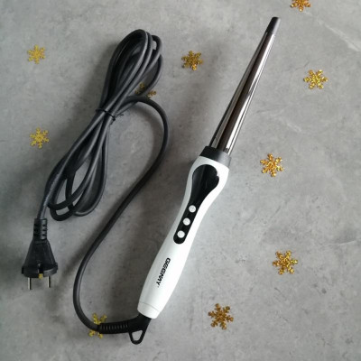 Профессиональная конусная плойка для создания локонов с LED дисплеем Geemy GM-403 с титановым покрытием
