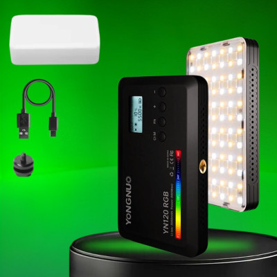 Бездротове камерне відеосвітло YONGNUO YN120RGB акумуляторна міні лампа LED портативна для фото і відео
