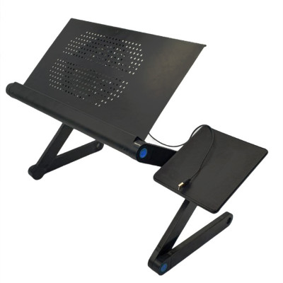 Столик трансформер для ноутбука LAPTOP TABLE Т9 Портативний Стіл-підставка металевий з складним кулером Столик трансформер для ноутбука LAPTOP TABLE Т9 Портативний Стіл-підставка металевий з складним кулером