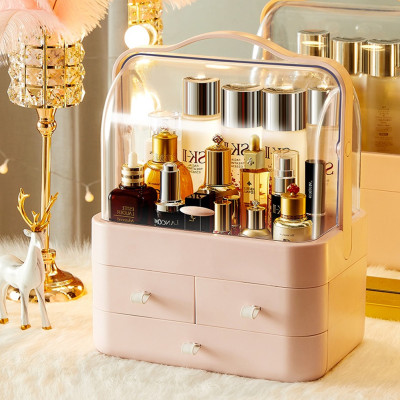 Органайзер для косметики Пилезахисний Водонепроникний Cosmetic Storage Box LD 288 Двох'ярусний бокс Рожевий Органайзер для косметики Пилезахисний Водонепроникний Cosmetic Storage Box LD 288 Двох'ярусний бокс Рожевий