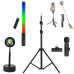 Набір блогера 5 в 1 лампа RGB палиця Light Stick Штатив 2м Петличка Селфі трипод Проекційний світильник