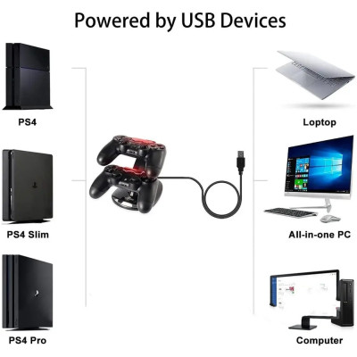 Зарядна док станція тримач для джойстиків ps4 Slim або Pro вертикальна подвійна підставка зарядний пристрій Зарядна док станція тримач для джойстиків ps4 Slim або Pro вертикальна подвійна підставка зарядний пристрій