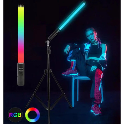 Набор блогера для фото и видео Лампа LED для селфи Stick RGB с штативом 2м и пультом