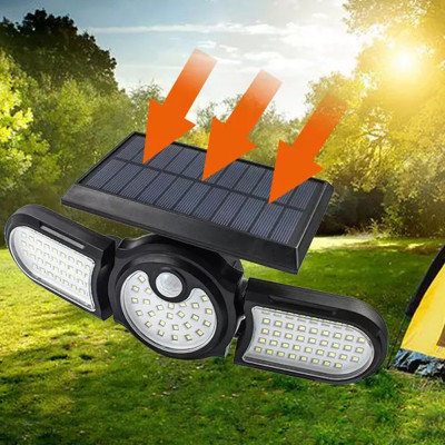 Вуличний ліхтар на сонячній батареї Solar induction SH 1206А з датчиком руху потрійний індукційний 112 LED Вуличний ліхтар на сонячній батареї Solar induction SH 1206А з датчиком руху потрійний індукційний 112 LED