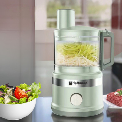Кухонний подрібнювач овочерізка Hoffmans Electronics HM-2076 Універсальний Комбайн для кухні 1000W М'ятний Кухонний подрібнювач овочерізка Hoffmans Electronics HM-2076 Універсальний Комбайн для кухні 1000W М'ятний