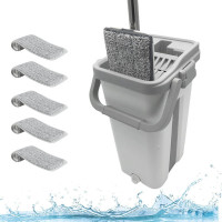 Комплект швабра с ведром с 5 насадками Белая Scratch Easy Mop с автоматическим отжимом Комплект швабра с ведром с 5 насадками Белая Scratch Easy Mop с автоматическим отжимом