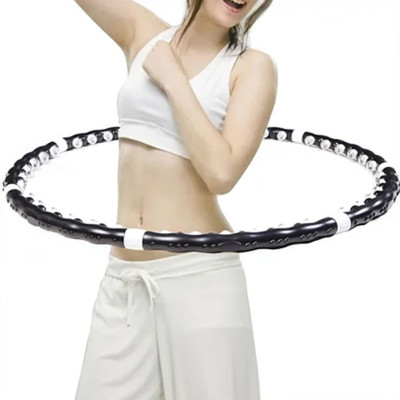 Обруч массажер магнитный хулахуп разборной Massaging Hula Hoop массажный черный для фитнеса похудения талии Обруч массажер магнитный хулахуп разборной Massaging Hula Hoop массажный черный для фитнеса похудения талии