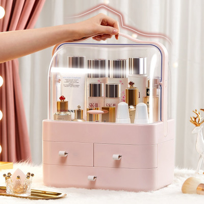 Органайзер для косметики Пилезахисний Водонепроникний Cosmetic Storage Box LD 288 Двох'ярусний бокс Рожевий Органайзер для косметики Пилезахисний Водонепроникний Cosmetic Storage Box LD 288 Двох'ярусний бокс Рожевий