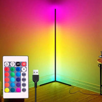 Светодиодный угловой RGB торшер напольный LED светильник сборной с пультом и регулировкой яркости 150см Светодиодный угловой RGB торшер напольный LED светильник сборной с пультом и регулировкой яркости 150см