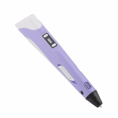 3D Ручка для дітей 3Д ручка 3 покоління з дисплеєм LCD Pen 3 рожева Набір з Еко Пластиком та трафаретом