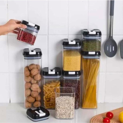 Набор герметичных контейнеров пластиковых Food storage 6 шт Органайзер для хранения сыпучих продуктов и круп