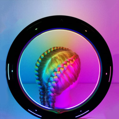 Кільцева лампа кольорова світлодіодна RGB 38 см LED MJ38 з пультом для селфі блогерів Кільцева лампа кольорова світлодіодна RGB 38 см LED MJ38 з пультом для селфі блогерів