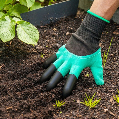 Гумові рукавички з кігтями для саду та городу Garden Genie Gloves Рукавички граблі садові Гумові рукавички з кігтями для саду та городу Garden Genie Gloves Рукавички граблі садові