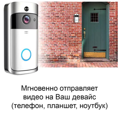 Бездротовий відеодзвінок з датчиком руху HD Wi-Fi Eken V5 Black Bluetoth відео дзвінок око на двері Бездротовий відеодзвінок з датчиком руху HD Wi-Fi Eken V5 Black Bluetoth відео дзвінок око на двері