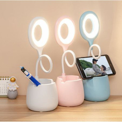 Музыкальная настольная лампа подставка для ручек светодиодная usb подключением сенсорная аккумуляторная голуба Музыкальная настольная лампа подставка для ручек светодиодная usb подключением сенсорная аккумуляторная голуба