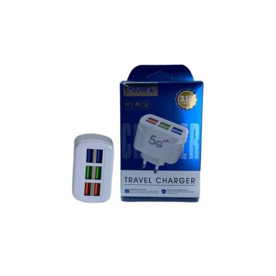 Сетевой адаптер питания TRAVEL CHARGER быстрая зарядка с подсветкой 3.1А на 6 usb Сетевой адаптер питания TRAVEL CHARGER быстрая зарядка с подсветкой 3.1А на 6 usb