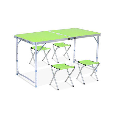 Складной туристический столик чемодан и стулья зеленый для пикника туризма стол с отверстием для зонта Складной туристический столик чемодан и стулья зеленый для пикника туризма стол с отверстием для зонта