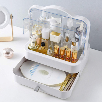 Органайзер для косметики Пилезахисний Водонепроникний Cosmetic Storage Box LD 388 Настільний бокс Рожевий Органайзер для косметики Пилезахисний Водонепроникний Cosmetic Storage Box LD 388 Настільний бокс Рожевий