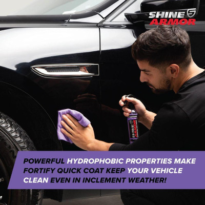 Полироль против царапин для кузова авто Shine Armor спрей для блеска и защиты с микрофиброй