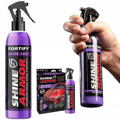Полироль против царапин для кузова авто Shine Armor спрей для блеска и защиты с микрофиброй