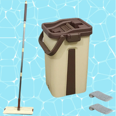 Комплект швабра з відром з автоматичним віджимом Чудо швабра авто отжим Scratch Easy Mop Коричневе