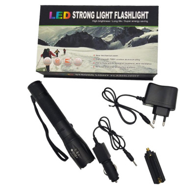 Ручной фонарь аккумуляторный LED STRONG LIGHT FLASHLIGHT 6061 Фонарик мощный светодиодный с фокусировкой луча Ручной фонарь аккумуляторный LED STRONG LIGHT FLASHLIGHT 6061 Фонарик мощный светодиодный с фокусировкой луча