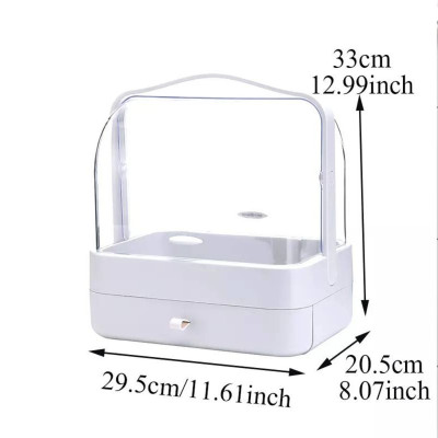 Органайзер для косметики Пылезащитный Водонепроницаемый Cosmetic Storage Box LD 388 Настольный бокс Серый