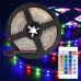 Светодиодная Led лента Strip RGB 5 м 2835 с пультом и переходником Светодиодное освещение на самоклейке Светодиодная Led лента Strip RGB 5 м 2835 с пультом и переходником Светодиодное освещение на самоклейке