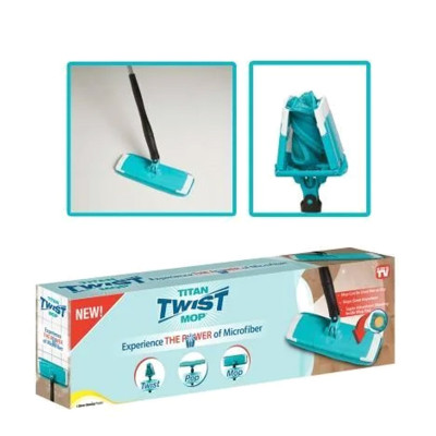 Швабра лентяйка с автоматическим отжимом для быстрой уборки Titan Twist Mop Чудо швабра 360 Синяя титан моп
