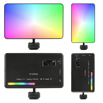 Бездротове накамерне відеосвітло W140RGB акумуляторна міні лампа LED портативна для фото і відео Бездротове накамерне відеосвітло W140RGB акумуляторна міні лампа LED портативна для фото і відео