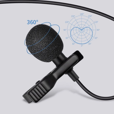 Микрофон петличный конденсаторный для смартфона камеры Петличка с разъемом для аудио AUX JBC-054 jack 3.5 мм