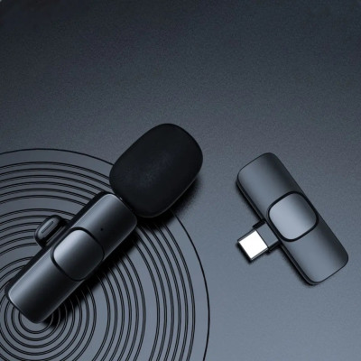 Петличный беспроводной микрофон К8 с шумоподавлением для смартфонов с ресивером Type-C Петличный беспроводной микрофон К8 с шумоподавлением для смартфонов с ресивером Type-C