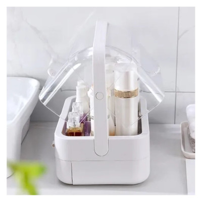 Органайзер для косметики Пылезащитный Водонепроницаемый Cosmetic Storage Box LD 388 Настольный бокс Серый