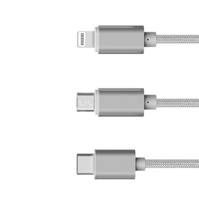 Універсальний кабель розгалужувач 3в1 usb TYPE C lightning для iphone швидка зарядка для телефону Універсальний кабель розгалужувач 3в1 usb TYPE C lightning для iphone швидка зарядка для телефону