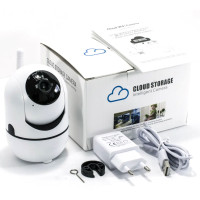 Беспроводная IP камера QC011 для видеонаблюдения дома Wifi поворотная со звуком и ночным видением Беспроводная IP камера QC011 для видеонаблюдения дома Wifi поворотная со звуком и ночным видением