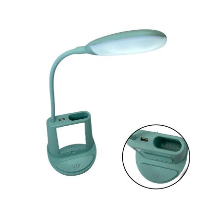 Лампа настольная светодиодная LED с зеркалом и подставка для телефона YW9071 Мятная Настольный светильник